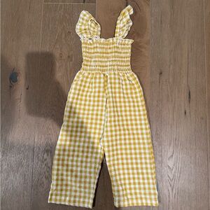 Sunny Yellow Gingham Kids Romper